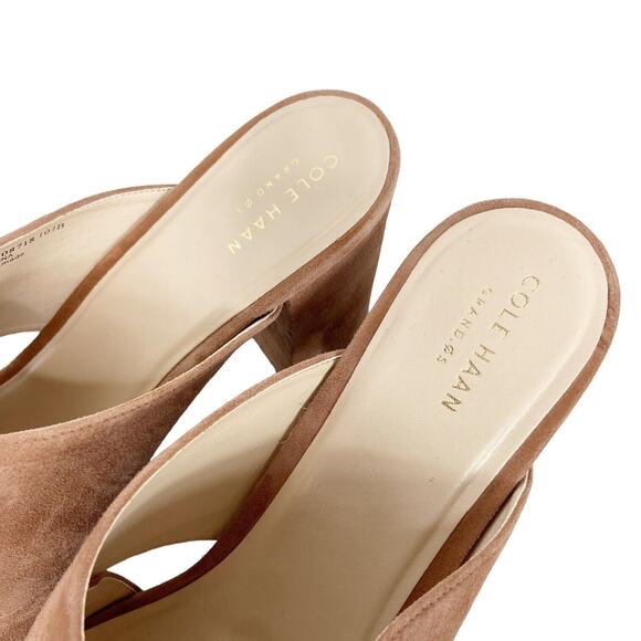 Cole Haan Gabby Sandal Tan Suede Leather Open Toe Chunky Heel Womens size 10.5 - Picture 10 of 11